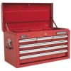 Sealey AP33069 Topchest 6 Drawer with Ball Bearing Runners - Red