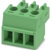 Socket header, 3 pole, pitch 3.81 mm, straight, green, 1803581