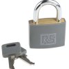 Kłódka średnica szekli: 6mm RS PRO z kluczem W budynkach, na zewnątrz mosiężna Szary