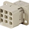 Socket contact insert, HQ, 8 pole, unequipped, crimp connection, with PE contact, 1919980000