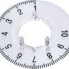 Tarcza numeryczna OKW do pokrętła okrągłego 13,5 mm, przeźroczysta 1-10 (270)