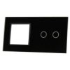 Livolo Czarny Panel Szklany 2 + Miejsce Na Gniazdo 702G-62