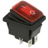 Przełącznik; klawiszowy (kołyskowy); A-SR-KCD4-R; ON-OFF; 2 tory; czerwony; podświetlenie neonówka 250V; czerwony; bistabilny; k