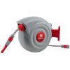 Holzmann WSR15M Garden Hose Reel 15m Grey/Red, Auto Roll-Up, Rotating Holder