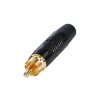 Rean RF2C-B-0 RCA Connector Plug 1pc Gold-Plated Black Housing