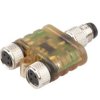 Moduł logiczny 10x41x26mm AND 2-krotny 10-30V DC złącze M8 żeńskie 3-pinowe złącze M8 męskie 3-pinowe IP67 VL150102