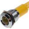 Lampka kontrolna do montażu panelowego 115 V dc, 230V ac, Żółta 16mm LED Chrom Końcówka lutownicza RS PRO
