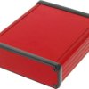 Aluminum enclosure, (L x W x H) 120 x 103 x 31 mm, red, IP54, 1455L1201RD
