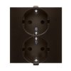 SIMON 54 Gniazdo pojedyncze z uziemieniem schuko z przesłonami podwójne zaciski śrubowe brąz mat DGSz2Z/46 KONTAKT SIMON