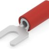 Insulated forked cable lug, 1.04-2.62 mm², AWG 22 to 16, 3.56 mm, M3.5, red, 326861