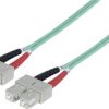 Światłowodowy kabel połączeniowy Intellinet, duplex, wielomodowy, SC / SC, 50/125 µm, OM3, 2 m, turkusowy