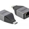 Delock USB 2.0 adapter [1x złącze męskie USB-C - 1x złącze żeńskie RJ45] 64118