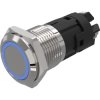 Vandal-proof pushbutton switch, natural, illuminated (blue), 3 A/240 V, 16 mm, IP65/IP67, 82-10-000888