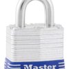Kłódka średnica szekli: 7mm Master Lock z kluczem W budynkach, na zewnątrz ze stali nierdzewnej Niebieski 3EURD