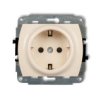 Trend Gniazdo Pojedyncze Z/U Schuko Beżowy 1Gp-1Sp