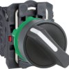 Toggle switch, unlit, latching, 1 Form A (N/O) + 1 Form B (N/C), waistband round, black, front ring black, 2 x 90°, mounting Ø 2