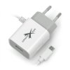 Zasilacz eXtreme Ampere ATCMU24W microUSB + USB 2,4A - biały