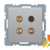 BERKER Q.1/Q.3/Q.7 Gniazdo multimedialne 3xCinch 1xS-Video aluminium aksamit lakierowany 3315326084 HAGER