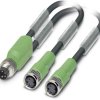 Kabel do czujników/elementów wykonawczych Phoenix Contact SAC-3P-M8Y/2X3,0-PUR/M 8FS 1458693, złącze męskie M8, proste,
