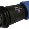Gniazdo; SP2911C/S4II-1N; 4 tory; proste; lutowany; 1,0mm2; 13-16mm; SP29; na przewód; 30mm; skręcane; nylon66; niebiesko-czarny