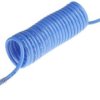 Przewód pneumatyczny spiralny 3.6m Niebieski, Nylonowe, Złącze BSP 1/4 cala męskie RS PRO
