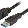 USB 3.0 cable for front panel mounting, USB plug type A to USB plug type B, 3 m, black, K5247SW.3