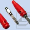 Wtyczka bananowa A-2018D-czerwona 4mm;25.413.1;niklowana;32A/60V