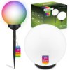 Lampa Solarna Ogrodowa Led Atris Wbijana Naziemna Biała Kula 25Cm Rgb Lumiled