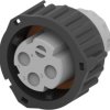 Socket, unequipped, 4 pole, straight, 2 rows, gray, 2-967325-2