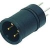 Panel plug, M12, 4 pole, THT, screw locking, straight, 09 0431 474 04