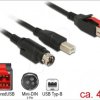 85490 PoweredUSB cable male 24V > USB B + Mini-DIN 3 Pin, 4 m
