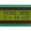 Wyświetlacz monochromatyczny LCD, , Alfanumeryczny, Midas