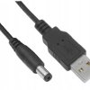 KABEL ZASILAJĄCY USB Z WTYKIEM DC 2,1 / 5,5 mm 1 Metr ŁADUJĄCY ŁADOWARKA