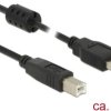 Delock Kabel USB USB 2.0 Złącze męskie USB-A, Złącze męskie USB-B 5.00 m czarny z rdzeniem ferrytowym 84899