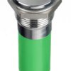 Lampka kontrolna do montażu panelowego 12V dc, zielona 12mm LED Chrom Faston, oczko lutownicze RS PRO