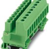Socket header, 10 pole, pitch 5.08 mm, straight, green, 1849163