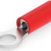 Insulated ring cable lug, 0.3-1.42 mm², AWG 22 to 16, 4.17 mm, M4, red, 2-320554-1