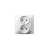 Gniazdo podwójne z/u białe monolit z ramką GP-2YZ/00 IMPRESJA Ospel