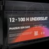 PF-UNDERSEAT-12-100H Lithium battery, LiFePO4, 12.8 V, 100 Ah, 1280 Wh, BMS, BT, IP65