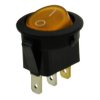 Przełącznik; klawiszowy (kołyskowy); okrągły 12V Y0I; ON-OFF; 1 tor; żółty; podświetlenie LED 12V; żółty; bistabilny; konektory