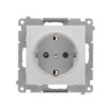 Simon 55 Gniazdo Schuko z przesłonami (moduł) 16 A, 250 V~, szybkozłącza Aluminium mat TGSZ1CZ.01/143