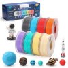 PLA Filament 1.75mm, Planet Explorer 8-Color Mini Spool Bundle, 250g E