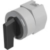Selector switch, unlit, groping, waistband round, black, front ring natural, 2 x 45°, trigger position 3, mounting Ø 30.5 mm, 70