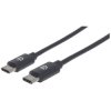 Manhattan 353342 USB-C to USB-C Cable, 1m, Male to Male, 480 Mbps (USB 2.0), 3A