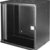 19 inch wall enclosure, 12 U, (W x H x D) 540 x 595 x 400 mm, sheet steel, black, DN-49207