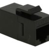 Adapter gniazdo / gniazdo; Keystone; 2134-1; RJ45 cat 6; na panel; zatrzaskowe; proste; czarny; RoHS