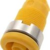 Gniazdo bezpieczne 4mm konektor 4.8mm 25A żółte