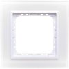 SONATA Ramka pojedyncza białe szkło / biała R-1RGC/31/00