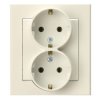 SONATA Gniazdo podwójne z uziemieniem IP20 z ramką ecru GP-2RS/27 OSPEL