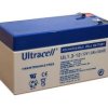 Akumulator; kwasowy bezobsługowy AGM; UL1.3-12; 12V; 1,3Ah; 97x43x53(58)mm; konektor 4,8 mm; Ultracell; 0,58kg; 5 lat